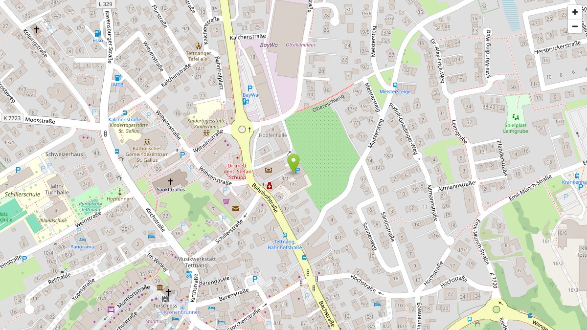 Karte: Bahnhofstr. 14, 88069 Tettnang